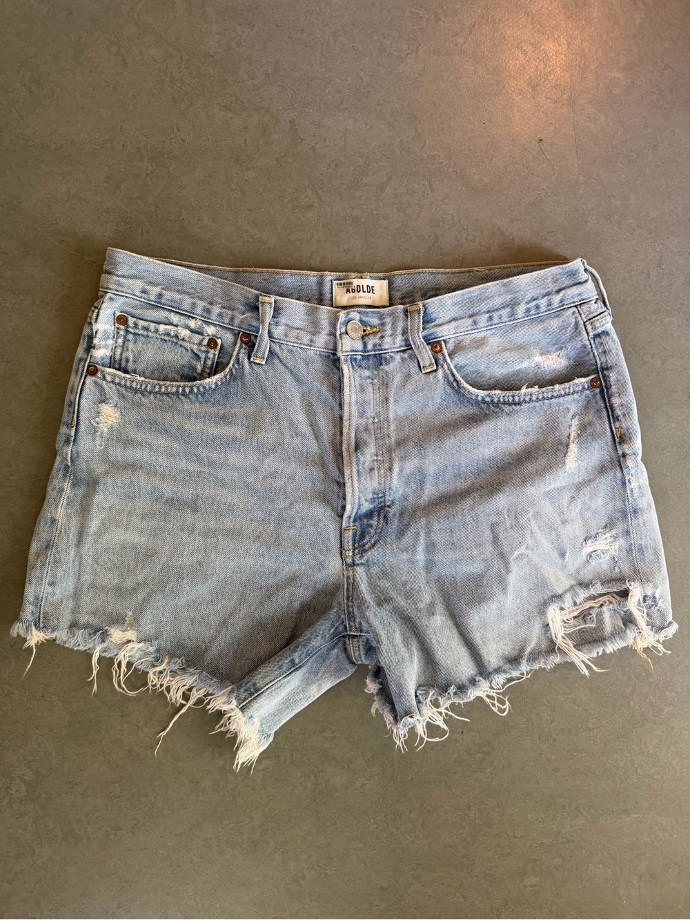 Agolde Parker Long Cutoff Shorts